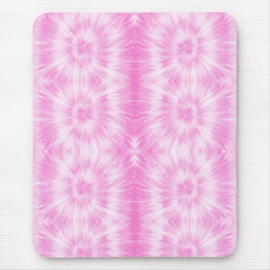 Tiedye Pink Spiral Hippie Gefärbte Krawatte Mousepad (Vorne)