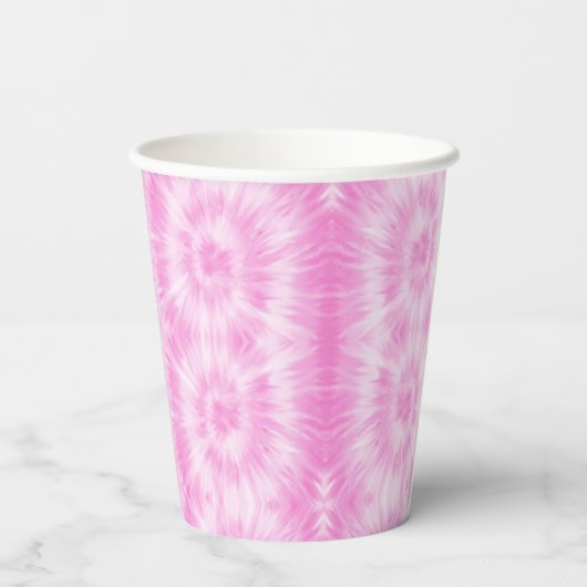 Tiedye Pink Spiral Hippie Gefärbte Krawatte Pappbecher (Rückseite)
