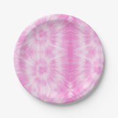Tiedye Pink Spiral Hippie Gefärbte Krawatte Pappteller (Vorderseite)