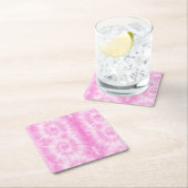 Tiedye Pink Spiral Hippie Gefärbte Krawatte Rechteckiger Pappuntersetzer (Vor Ort)