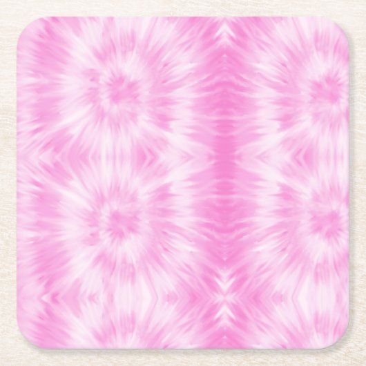 Tiedye Pink Spiral Hippie Gefärbte Krawatte Rechteckiger Pappuntersetzer (Vorderseite)