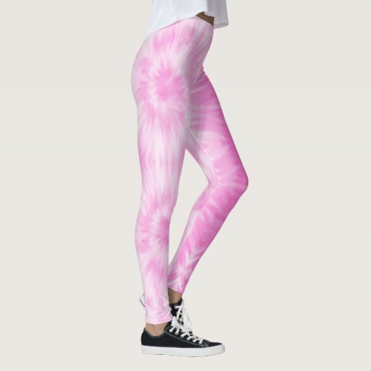 Tiedye Pink Spiral Hippie Tie Dye    Leggings (Rechts)