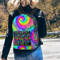 Tiedye Psychedelic Retro Hippie Blume Monogramm
