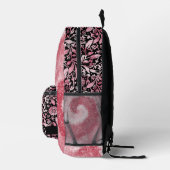Tiedye Psychedelic Retro Rosa Blume Monogramm Bedruckter Rucksack (Rechts)