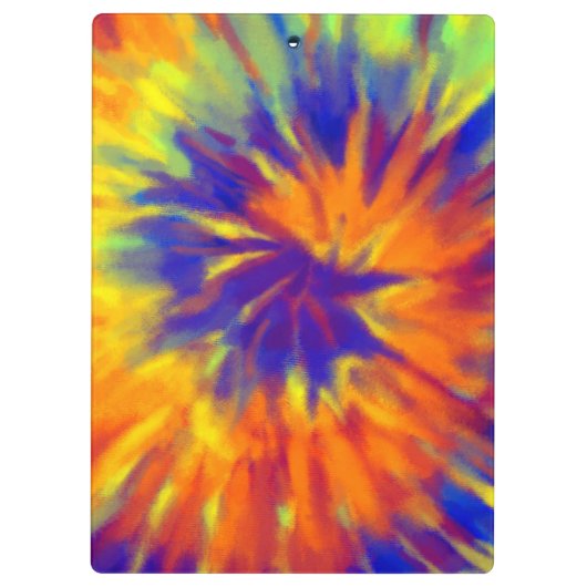 Tiedye Rainbow Spiral Hippie Gefärbte Krawatte Klemmbrett (Rückseite)