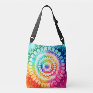 Tiedye Regenbogenfarben Retro Hippie Groovy  Tragetaschen Mit Langen Trägern