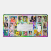 Tiedye Retro Hippie Easy 25 Custom Foto Collage Schreibtischunterlage (Tastatur & Maus)