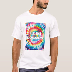 Tiedye Retro-Regenbogenfarben T-Shirt