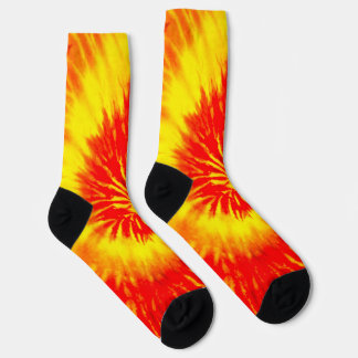 Tiedye-Socken in Rot, Orange und Gelb Socken