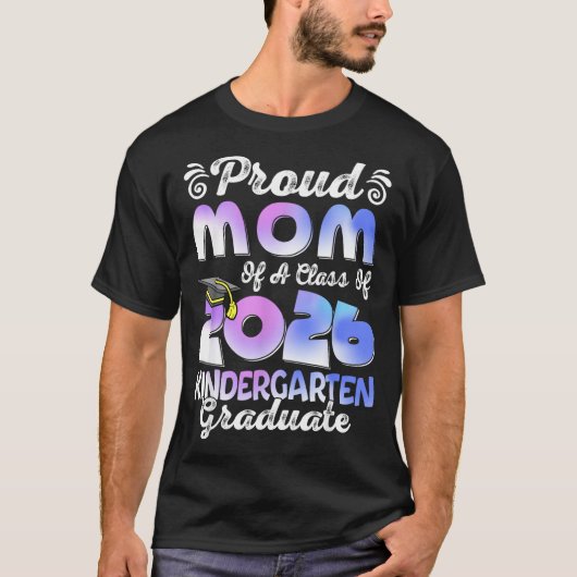 Tiedye stolze Mutter eines Absolventen der Klasse T-Shirt (Vorderseite)