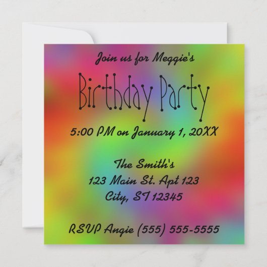 Tiedye Target Einladung (Rückseite)