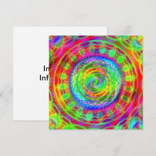 Tiedye Target Einladung (Vorne/Hinten)