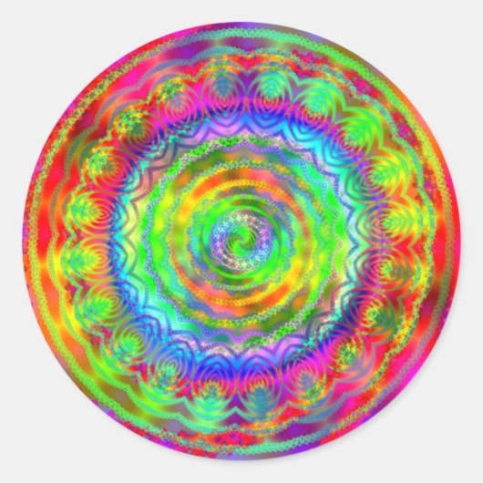 Tiedye Target Runder Aufkleber (Vorderseite)