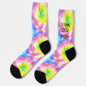 Tiedye Trippy Hippie Psychedelic Retro 70er Custom Socken (Linkes Detail)