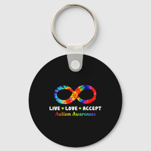 Tiedye Unendlichkeitssymbol Lebe Liebe Akzeptiere Schlüsselanhänger