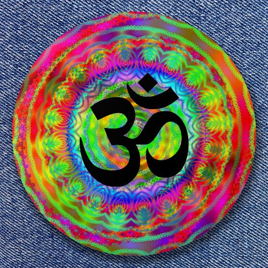 Tiedye Zielscheibe mit Om-Symbol Button