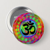 Tiedye Zielscheibe mit Om-Symbol Button (Vorne & Hinten)