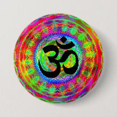 Tiedye Zielscheibe mit Om-Symbol Button (Vorderseite)