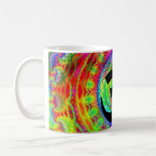Tiedye Zielscheibe mit Om-Symbol Kaffeetasse
