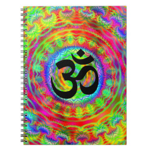 Tiedye Zielscheibe mit Om-Symbol Notizblock