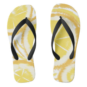 Tiedye-Zitronen-Abstraktes-Frucht-Rund Badesandalen