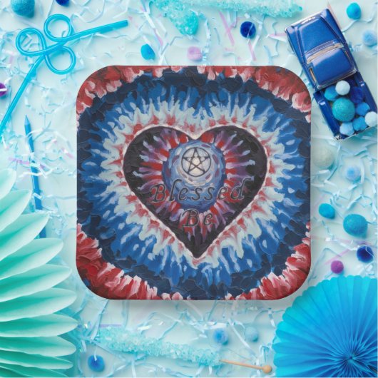 TieDyeHeart Pappteller (Party)