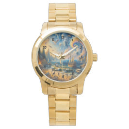 Tief am Meer: Eine surreale Küstenlandschaft Armbanduhr