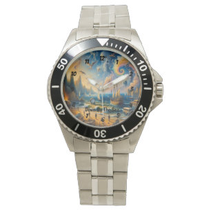 Tief am Meer: Eine surreale Küstenlandschaft Armbanduhr
