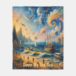 Tief am Meer: Eine surreale Küstenlandschaft Fleecedecke