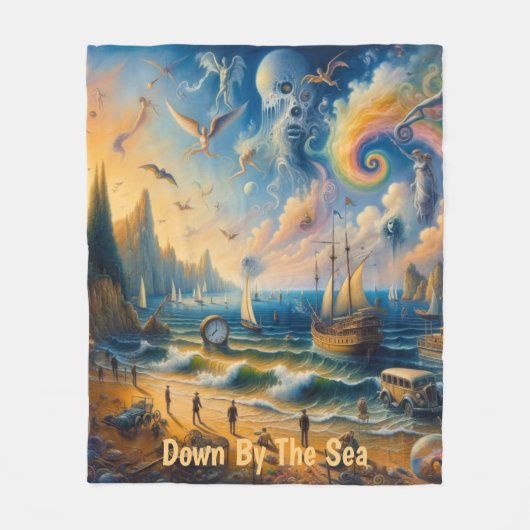 Tief am Meer: Eine surreale Küstenlandschaft Fleecedecke (Vorderseite)