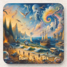 Tief am Meer: Eine surreale Küstenlandschaft Getränkeuntersetzer