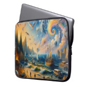 Tief am Meer: Eine surreale Küstenlandschaft Laptopschutzhülle (Vorderseite Links)