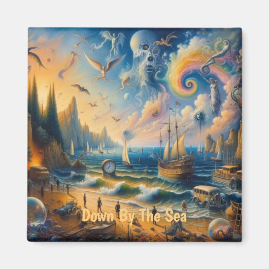 Tief am Meer: Eine surreale Küstenlandschaft Magnet (Vorne)