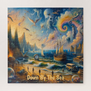 Tief am Meer: Eine surreale Küstenlandschaft Puzzle