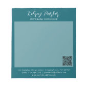 Tief Aquamarin anpassbarer Editor Notizblock (Vorderseite)