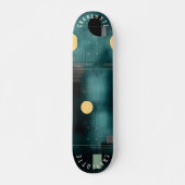 Tief Aquamarine und Gold Minimalistische Abstrakte Skateboard (Vorne)