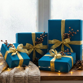 Tief Aquamarines blaues Wrapping Paper Elegant Sol Geschenkpapier