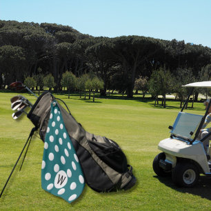 Tief Aquamarines Golf Ball Muster Monogram Persona Golfhandtuch