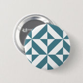 Tief Aquamarines Green Geometric Deko Cube Pattern Button (Vorne & Hinten)