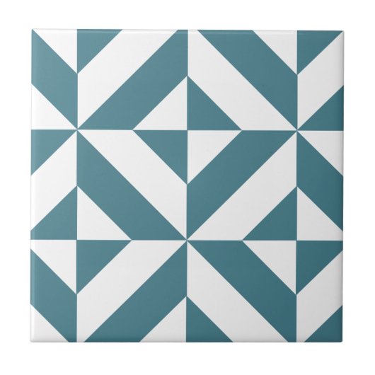 Tief Aquamarines Green Geometric Deko Cube Pattern Fliese (Vorderseite)