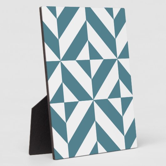 Tief Aquamarines Green Geometric Deko Cube Pattern Fotoplatte (Seite)