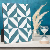 Tief Aquamarines Green Geometric Deko Cube Pattern Fotoplatte (Seite)