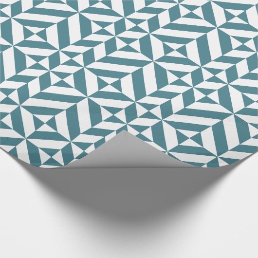 Tief Aquamarines Green Geometric Deko Cube Pattern Geschenkpapier (Ecke)