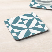 Tief Aquamarines Green Geometric Deko Cube Pattern Getränkeuntersetzer (Linke Seite)