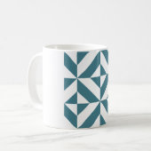 Tief Aquamarines Green Geometric Deko Cube Pattern Kaffeetasse (Vorderseite Links)