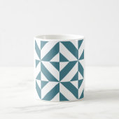 Tief Aquamarines Green Geometric Deko Cube Pattern Kaffeetasse (Mittel)