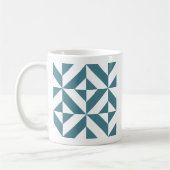 Tief Aquamarines Green Geometric Deko Cube Pattern Kaffeetasse (Links)