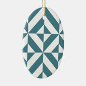 Tief Aquamarines Green Geometric Deko Cube Pattern Keramikornament (Rechts)