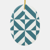 Tief Aquamarines Green Geometric Deko Cube Pattern Keramikornament (Vorne)