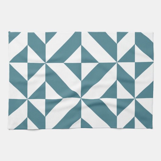 Tief Aquamarines Green Geometric Deko Cube Pattern Küchentuch (Horizontal)